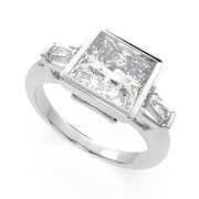 Emilia Princess Cut Trilogy 3 Stone Engagement Ring Setting - Nivetta
